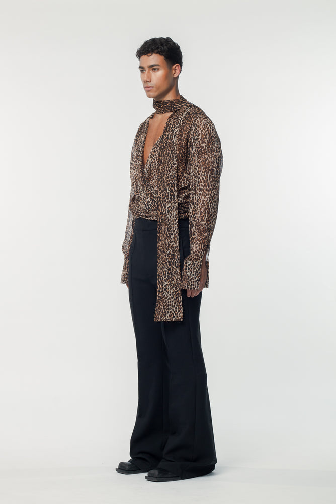 Luca Bow Shirt Leopard