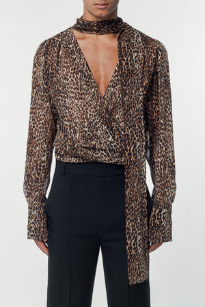 Luca Bow Shirt Leopard