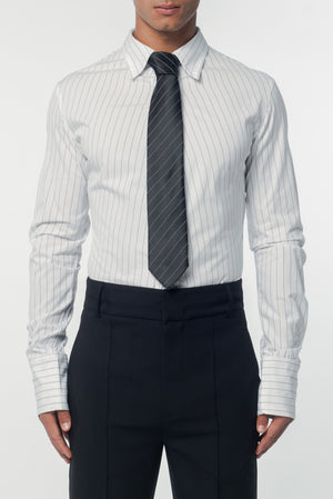 Oren Tie Charcoal Stripe