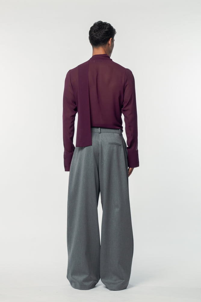 Luca Bow Shirt Plum