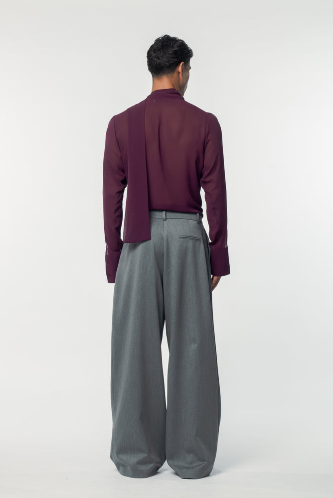 Luca Bow Shirt Plum