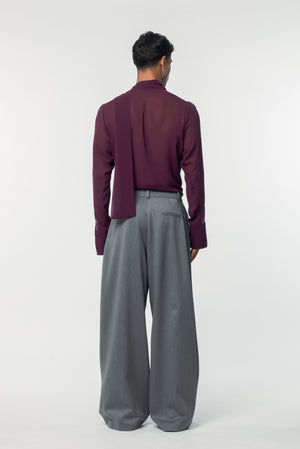 Luca Bow Shirt Plum