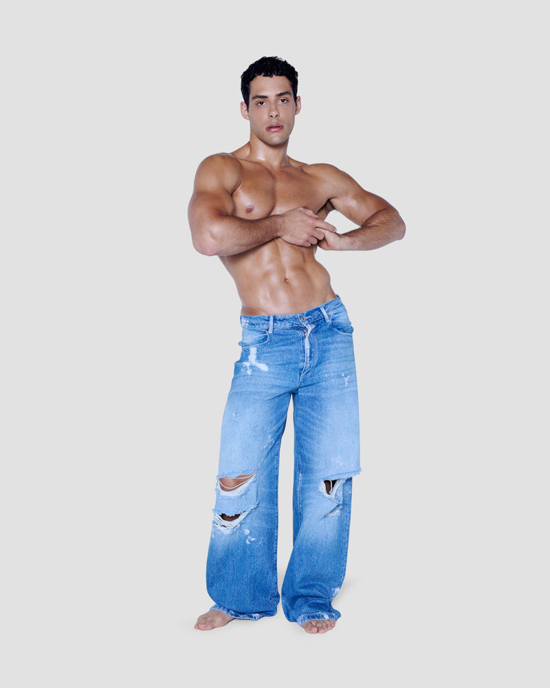 Ross Blue Paint Splash Jeans
