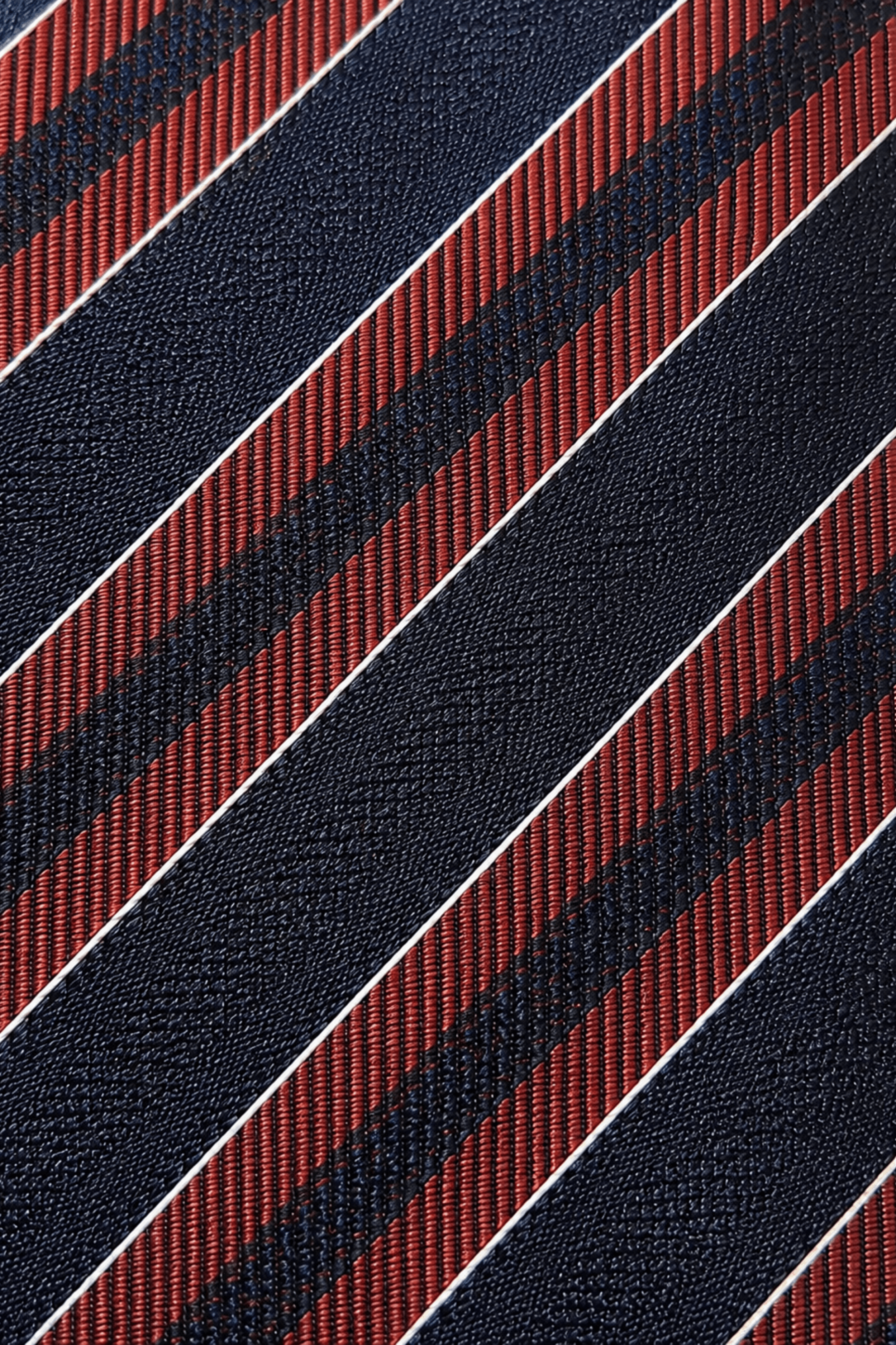 Emile Tie Red and Navy Stripe