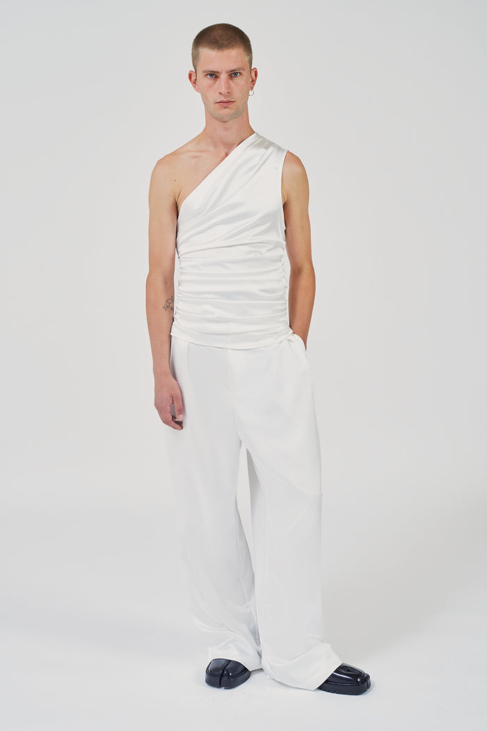 Nate Satin Top Ivory