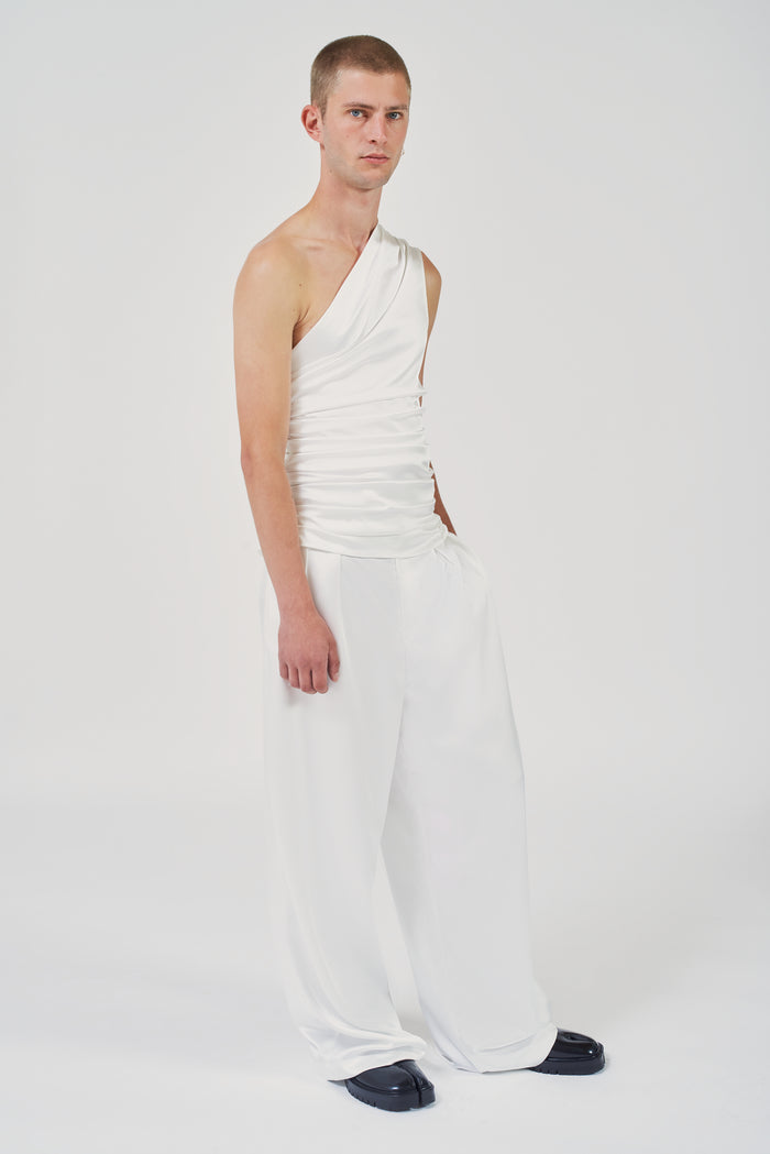 Nate Satin Top Ivory