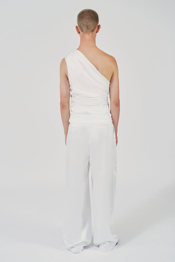 Nate Satin Top Ivory