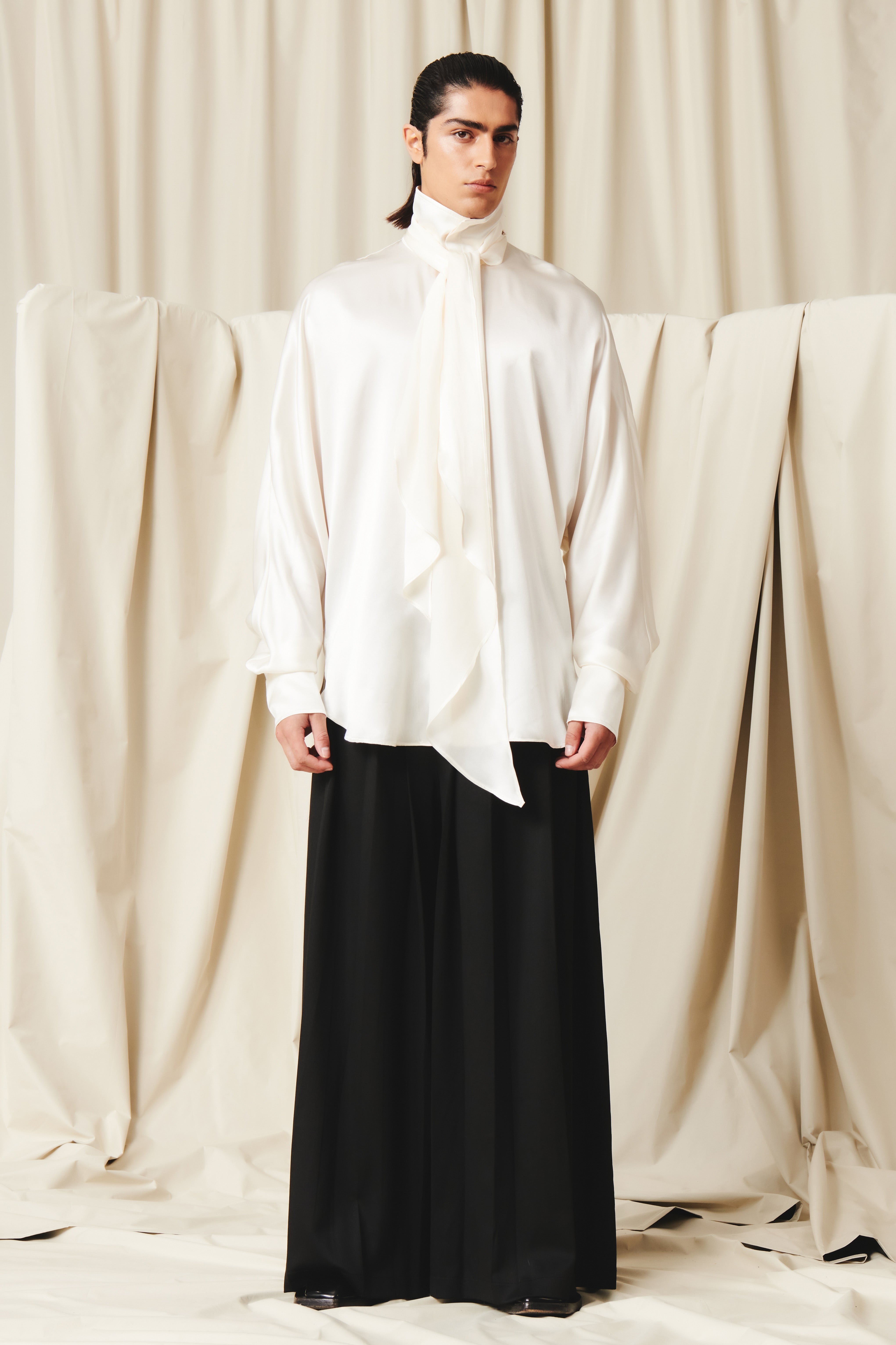 Damon Ivory Shirt Silk