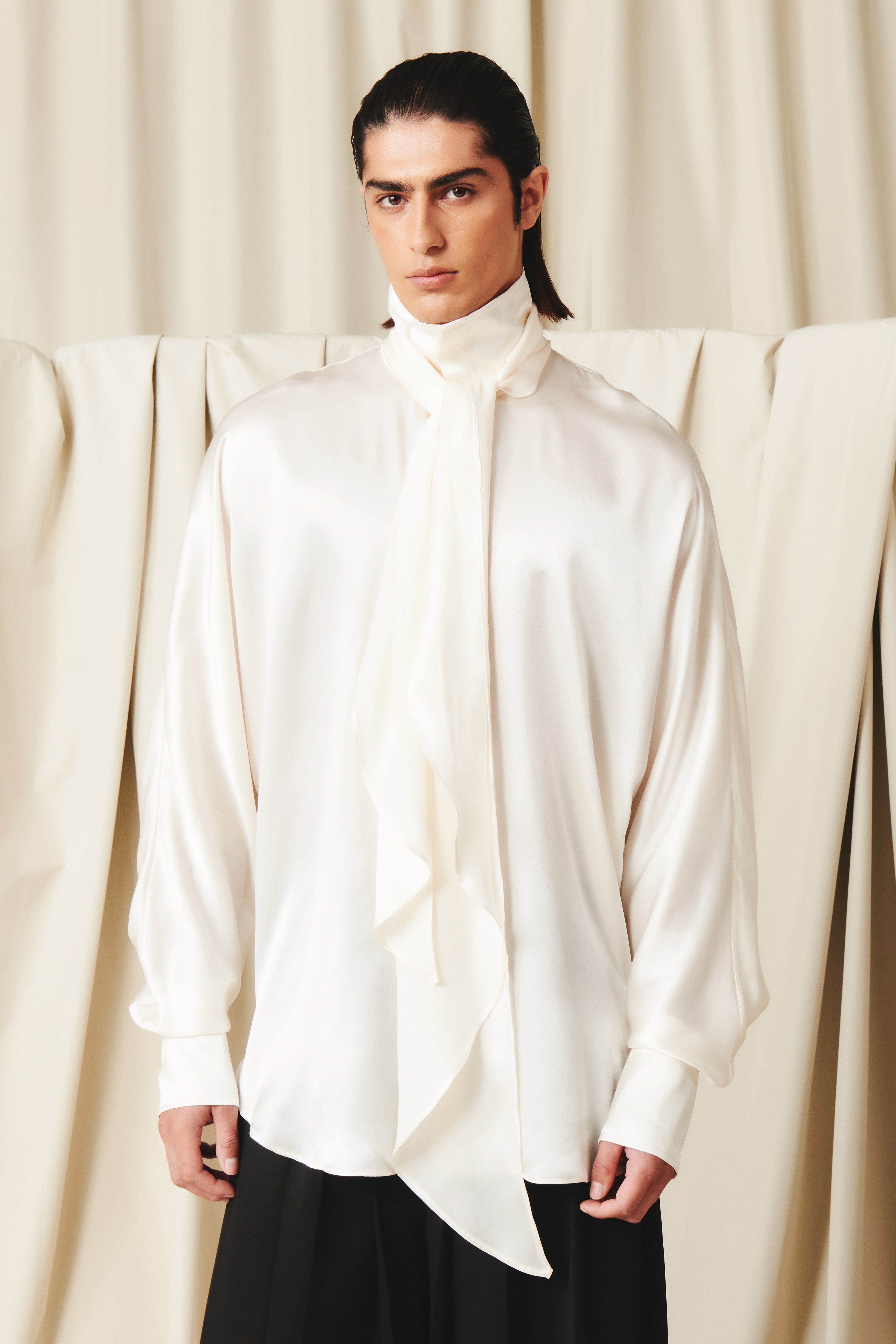 Damon Ivory Shirt Silk
