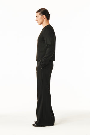 
            
                Load image into Gallery viewer, Jairo Black and Brown pinstripe
            
        