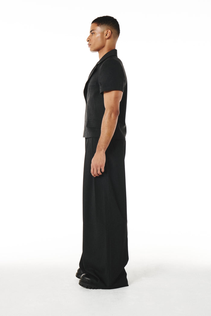 Erza Short Sleeves Blazer Charcoal