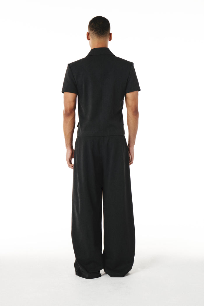 Erza Short Sleeves Blazer Charcoal