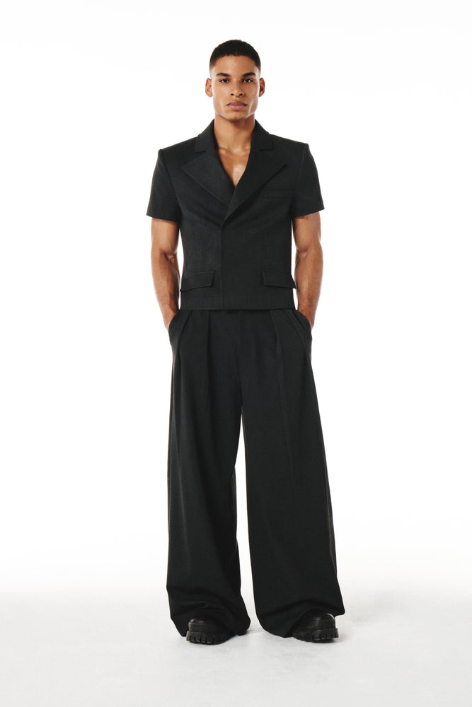 Erza Short Sleeves Blazer Charcoal