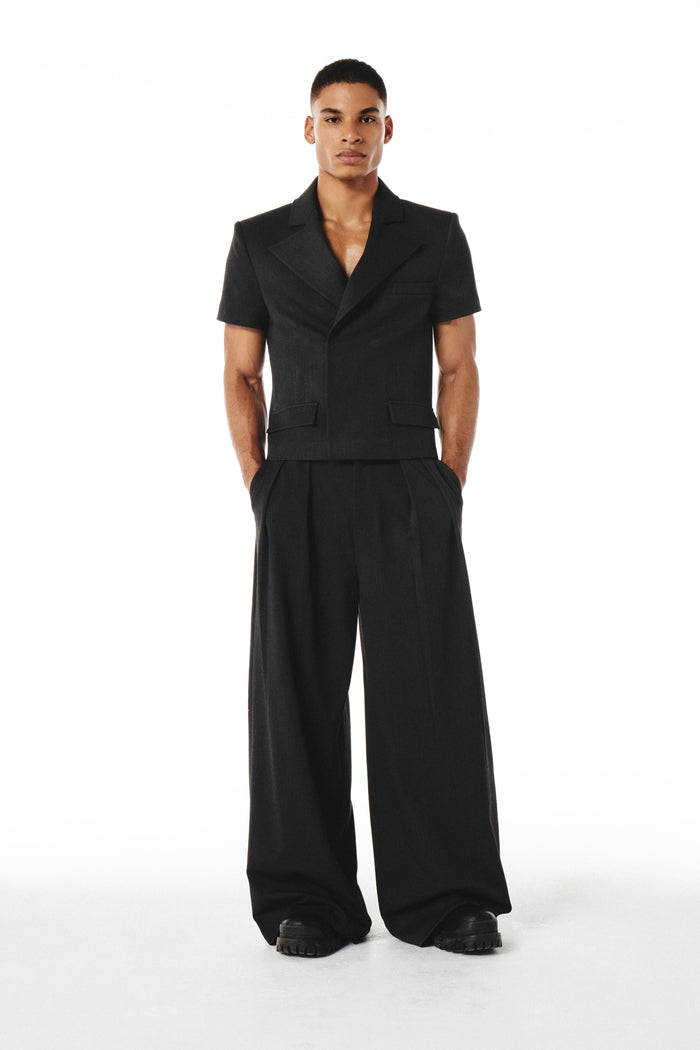 Erza Short Sleeves Blazer Charcoal