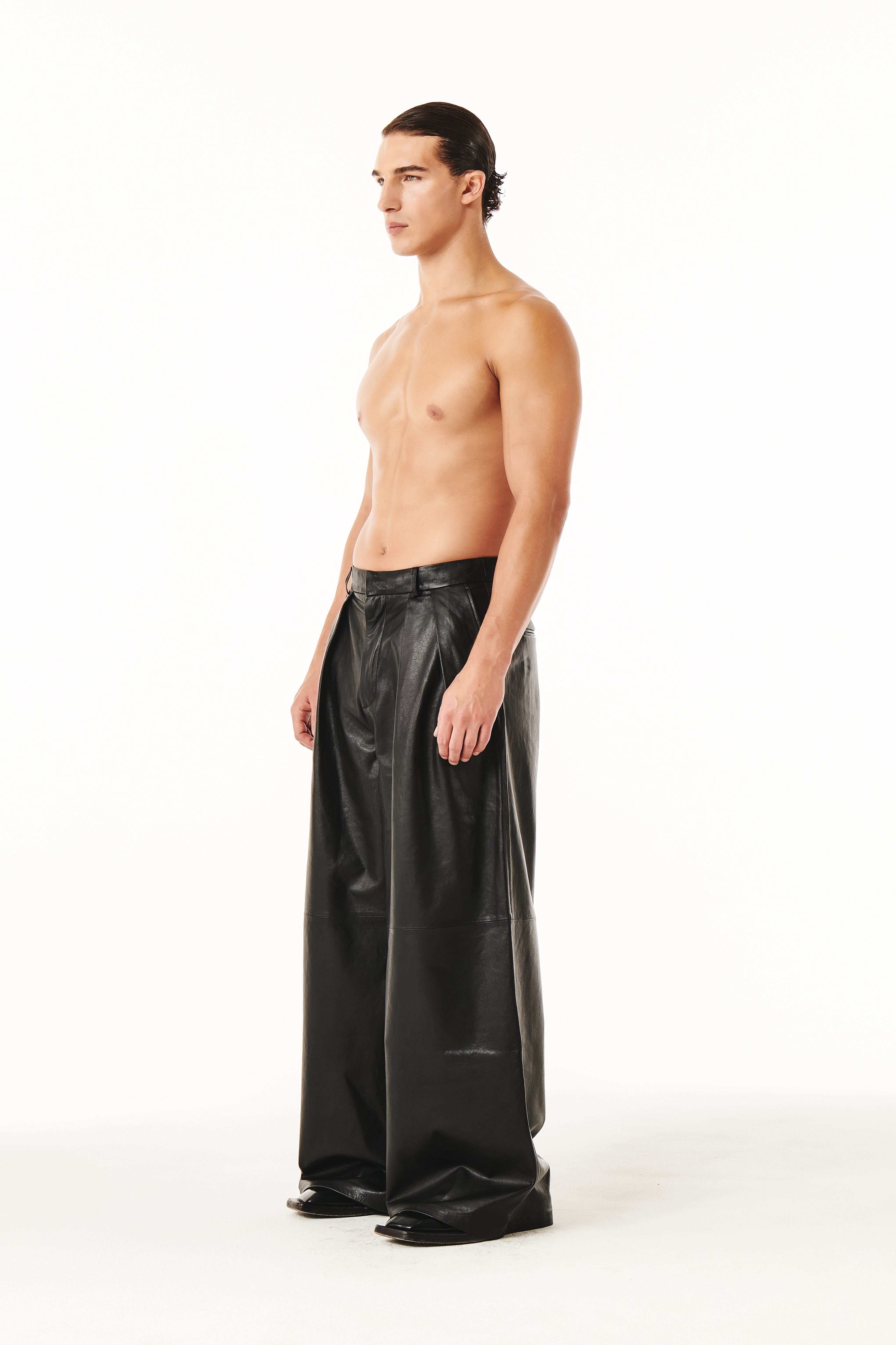 ★S&W★W32 レザーパンツ エスアンドダブル 501 Eros Pants Black Leather