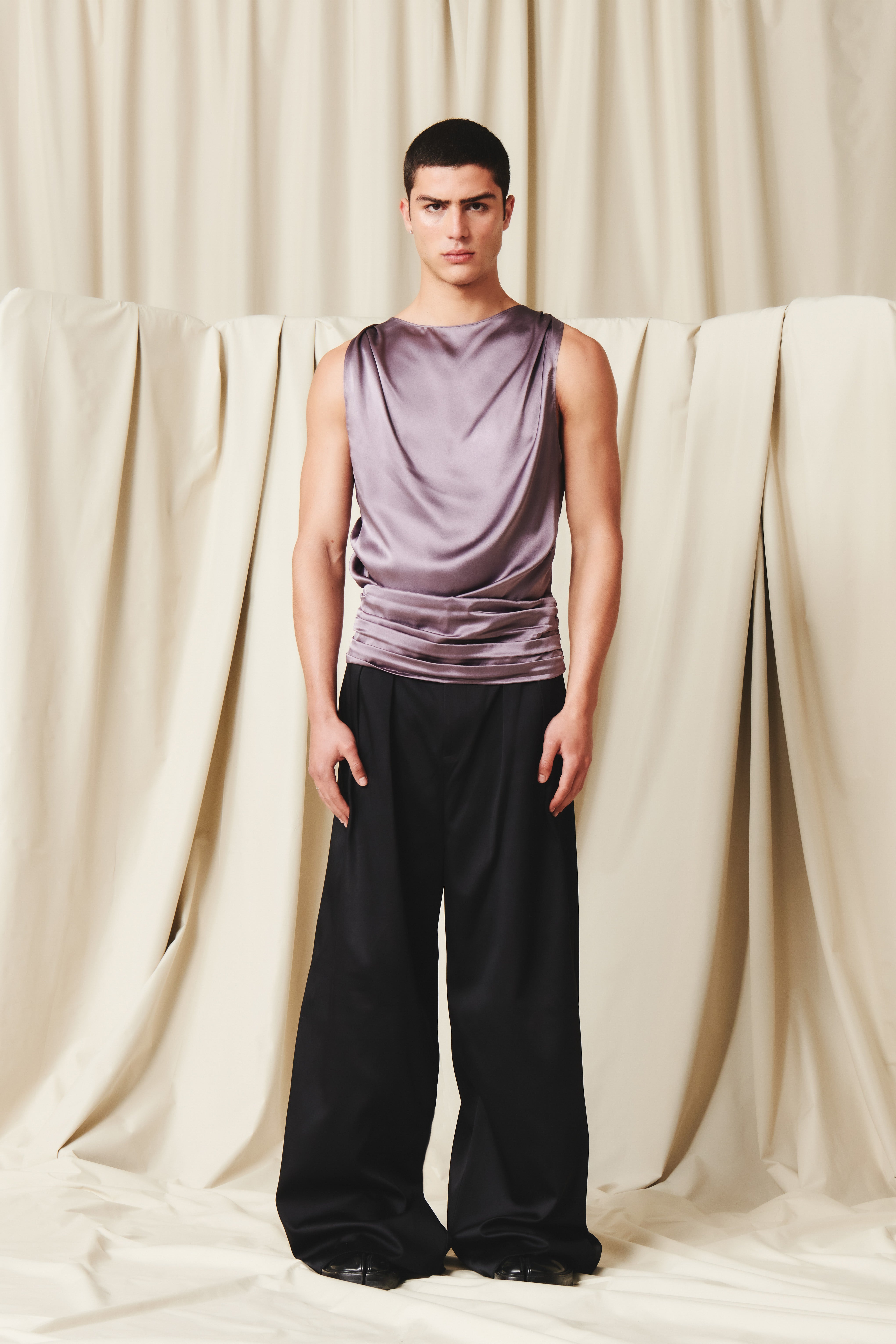 Basile Top Mauve Silk