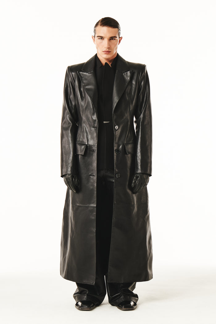 Orson Coat Black Leather
