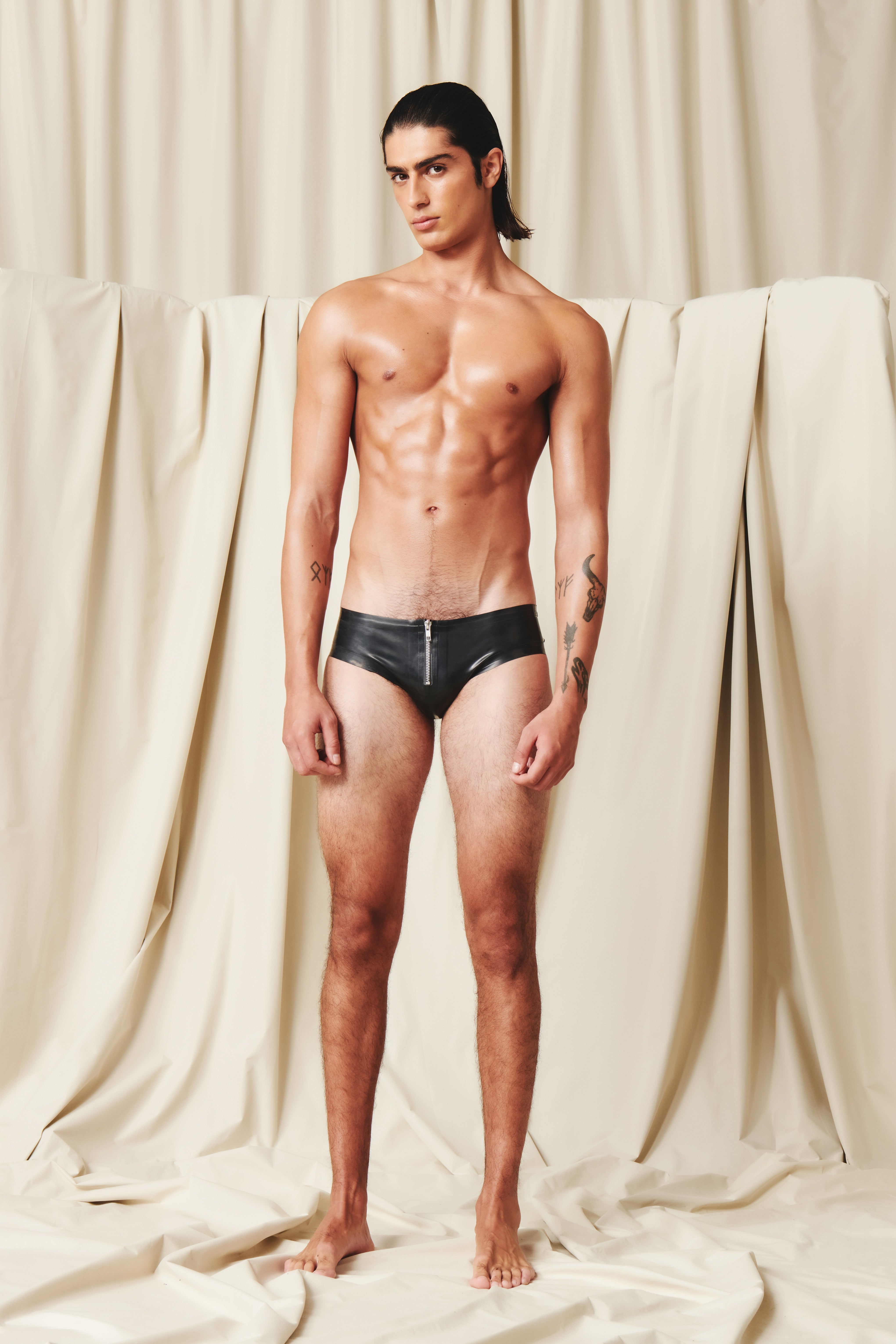 Charlie Latex Brief Black