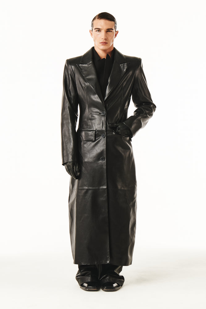 Orson Coat Black Leather