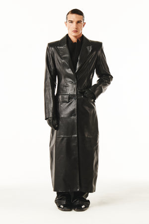 
            
                Load image into Gallery viewer, Orson Coat Black Leather
            
        