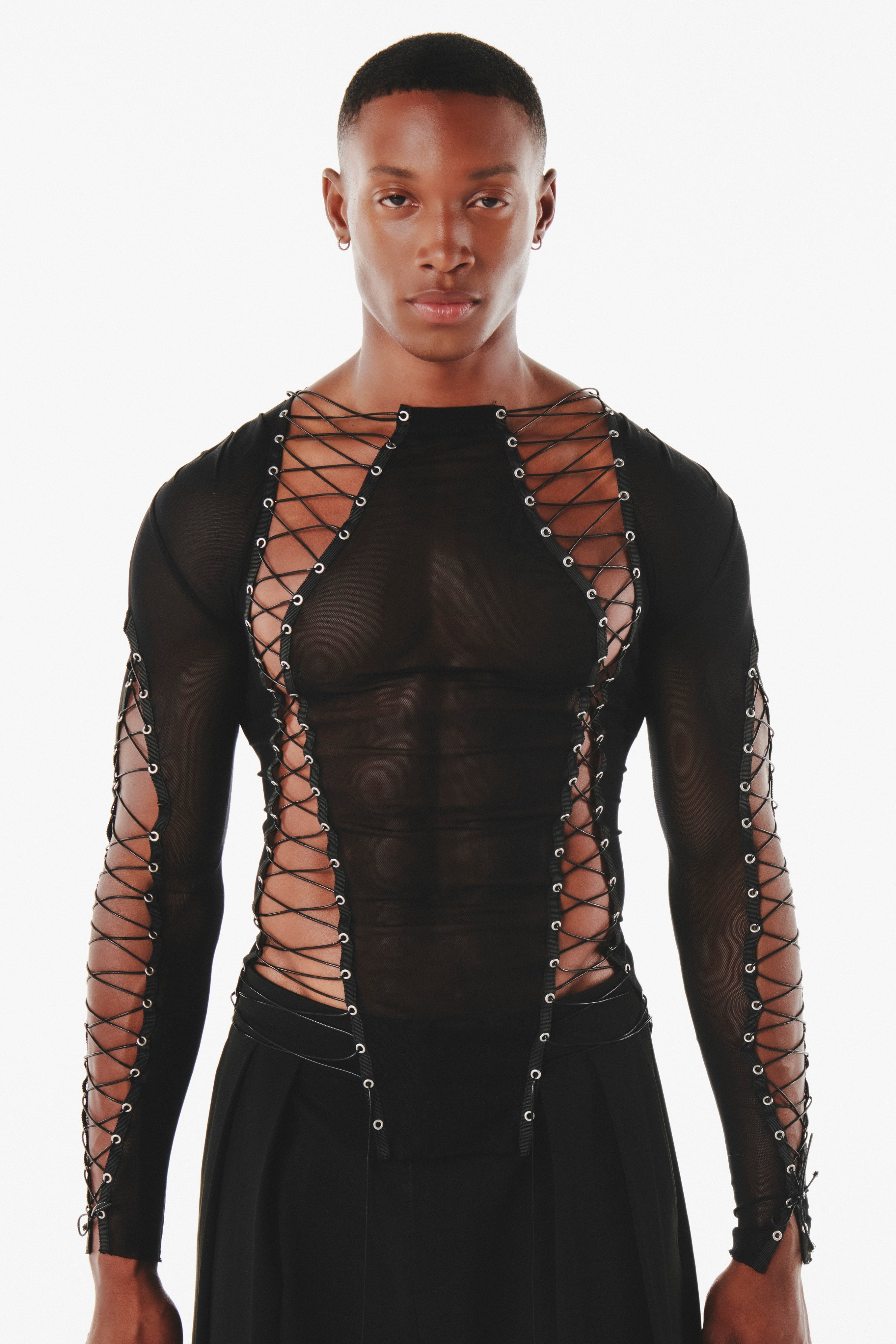 Gregor Top Black Mesh