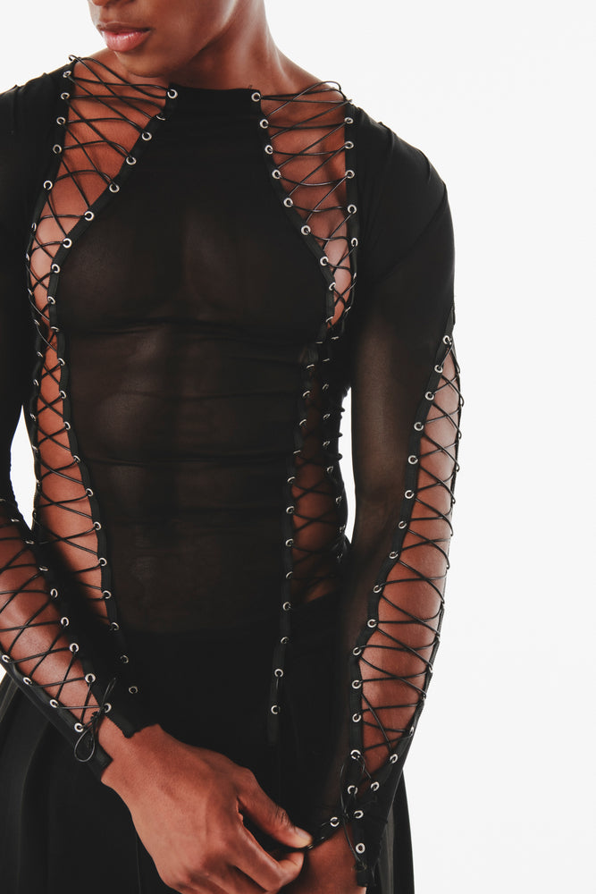 Gregor Top Black Mesh