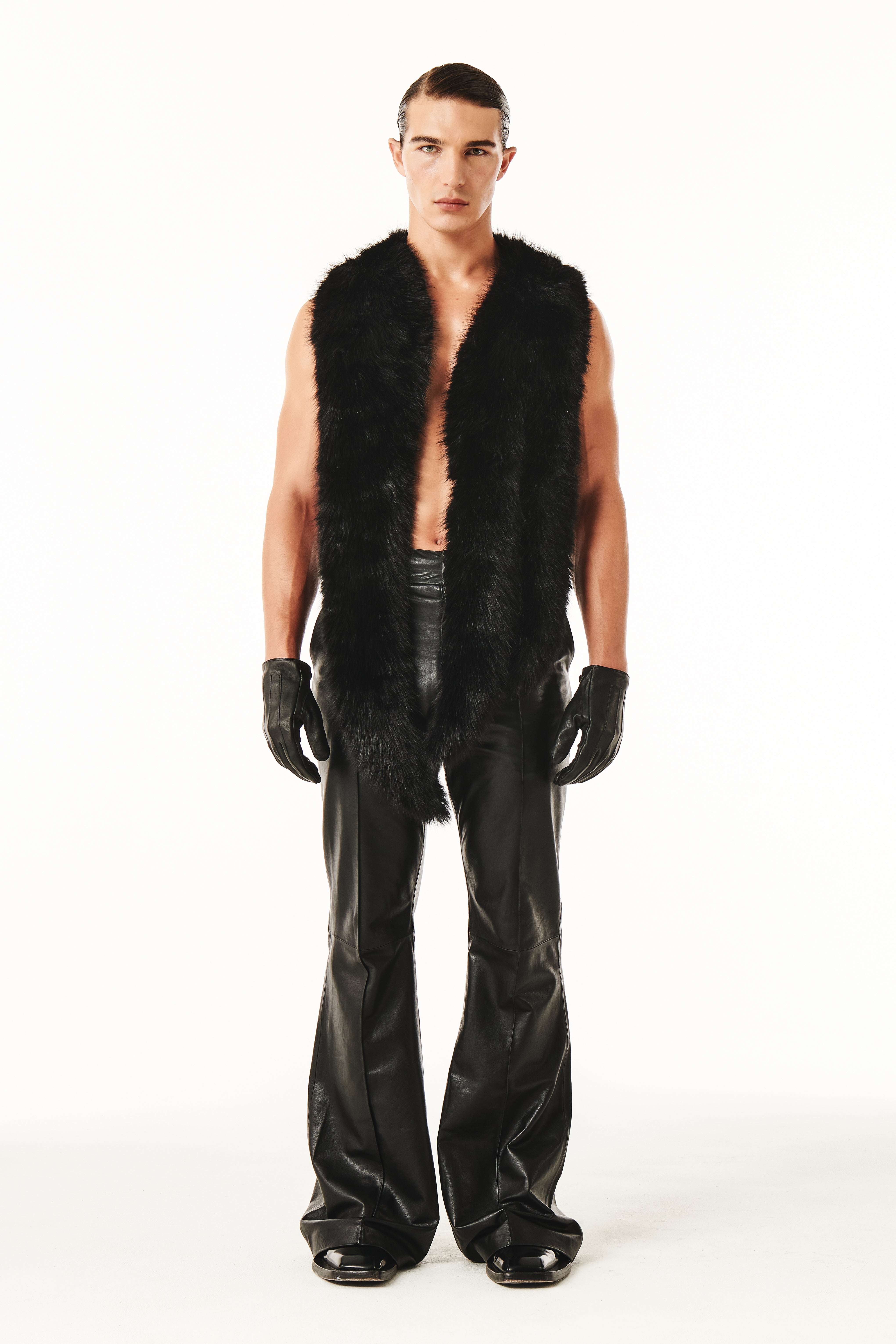 Claire Fur Scarf Black