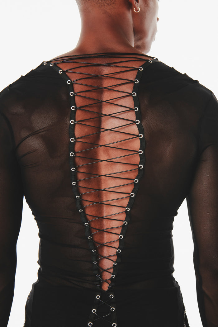 Gregor Top Black Mesh