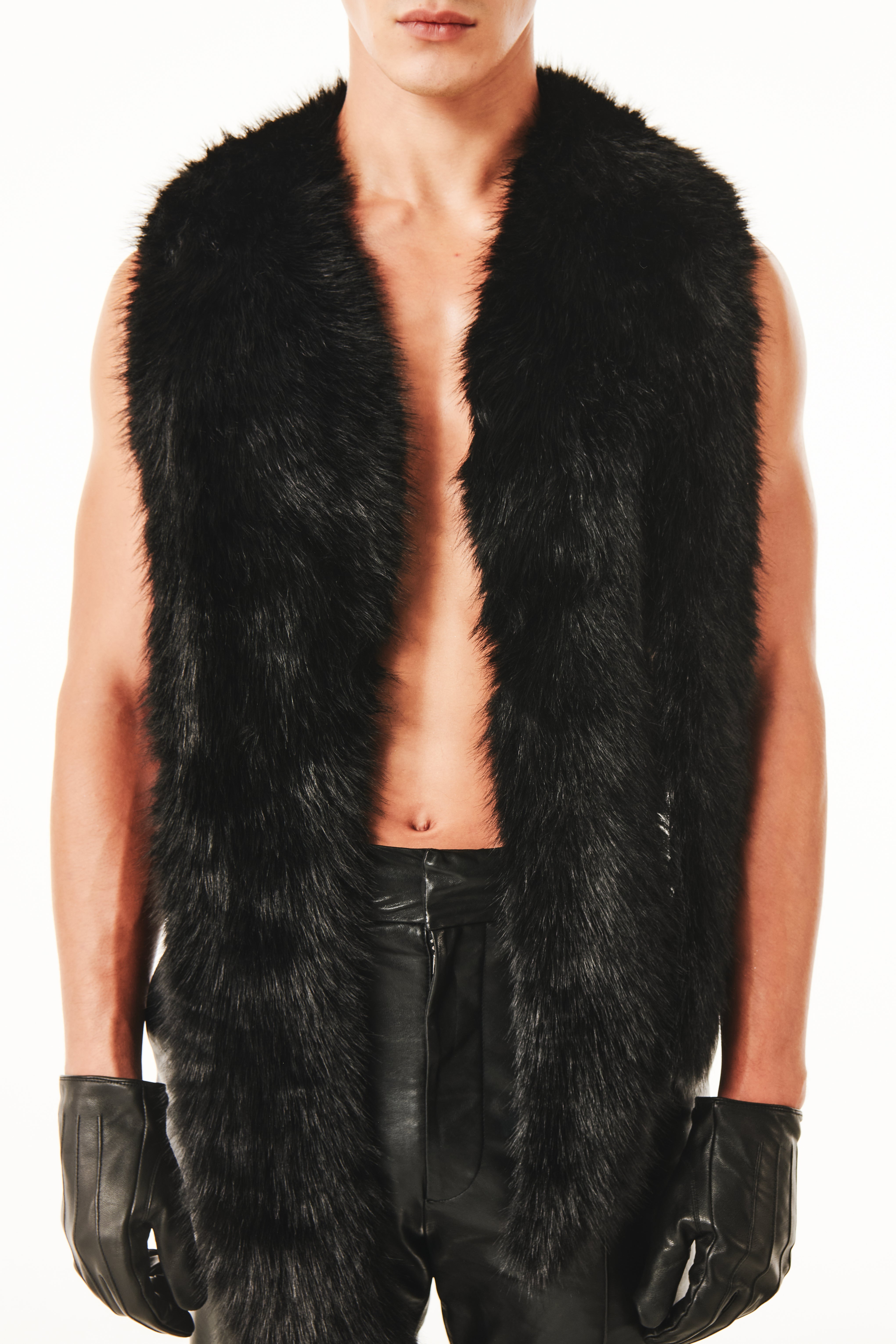 Claire Fur Scarf Black