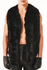 Claire Fur Scarf Black
