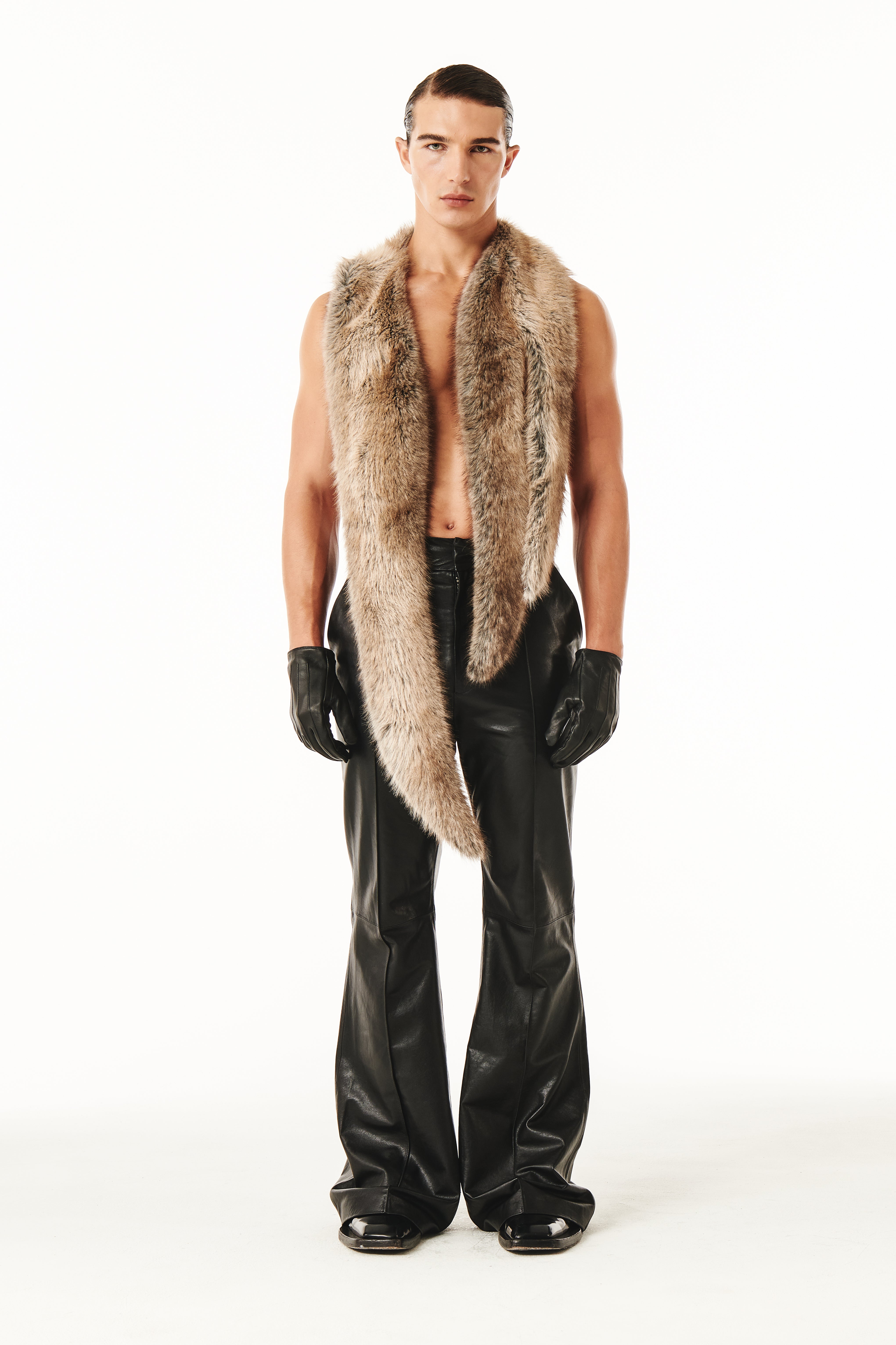 Claire Fur Scarf Natural