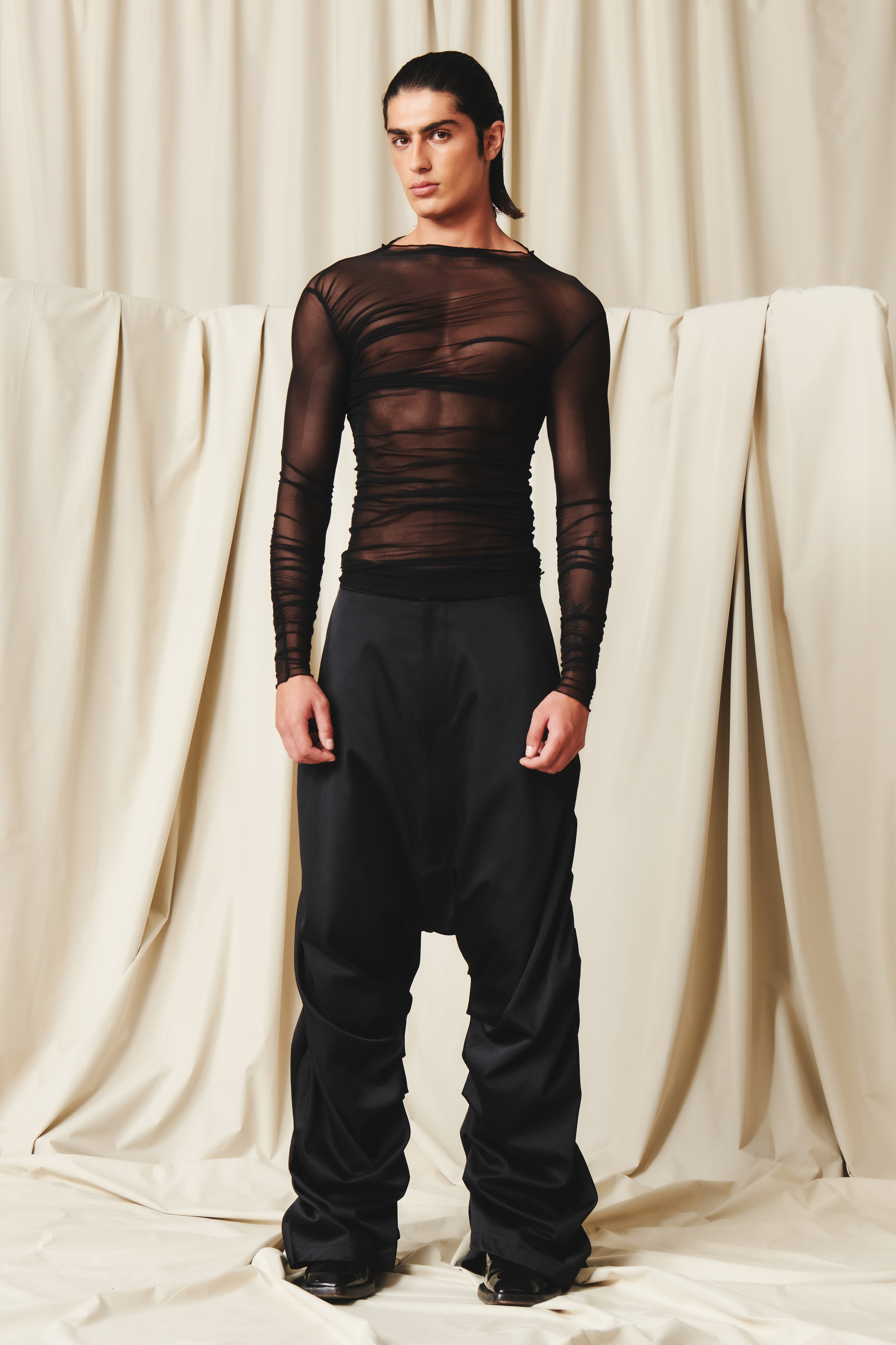 Hyppolyte Satin Pants Black