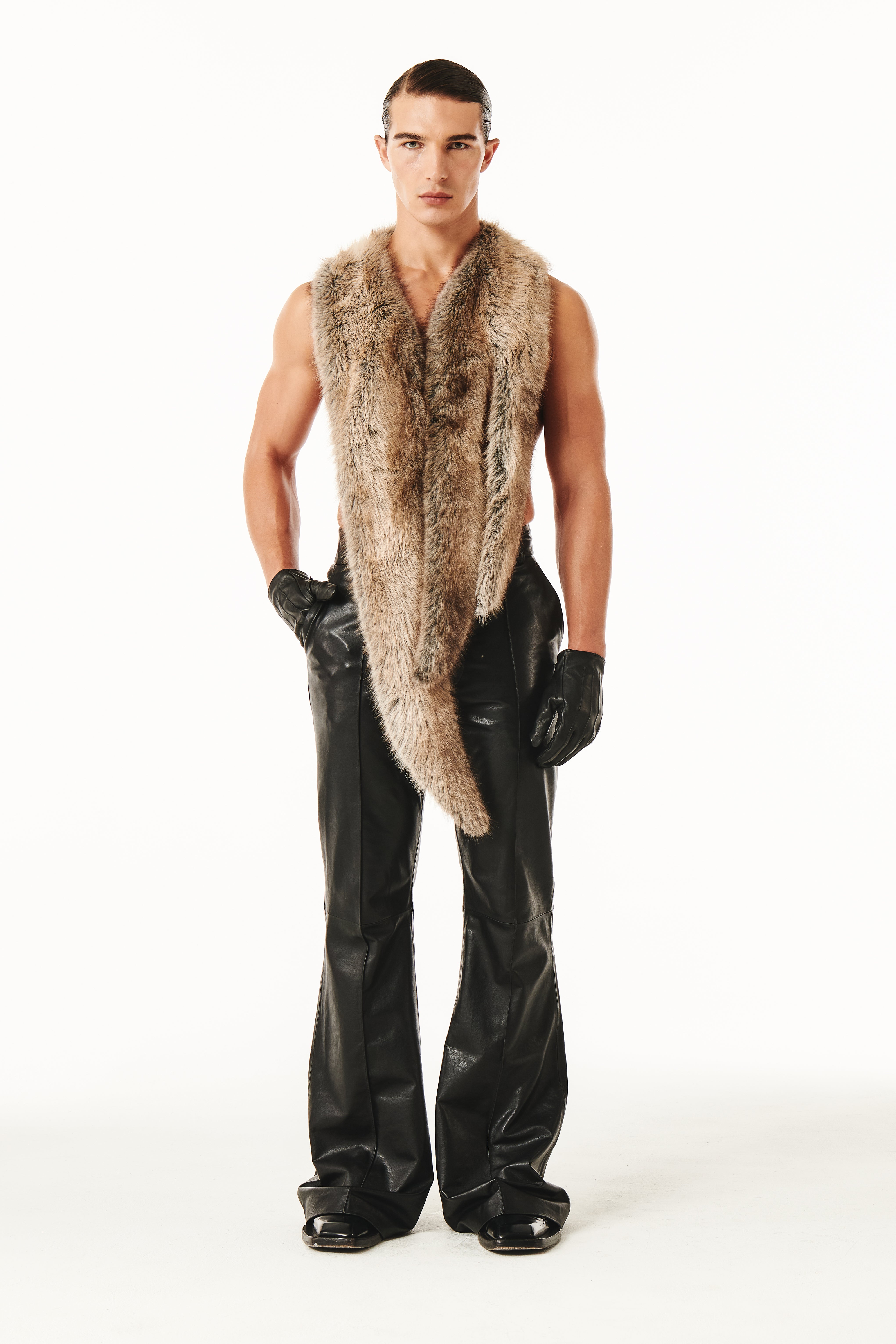 Claire Fur Scarf Natural