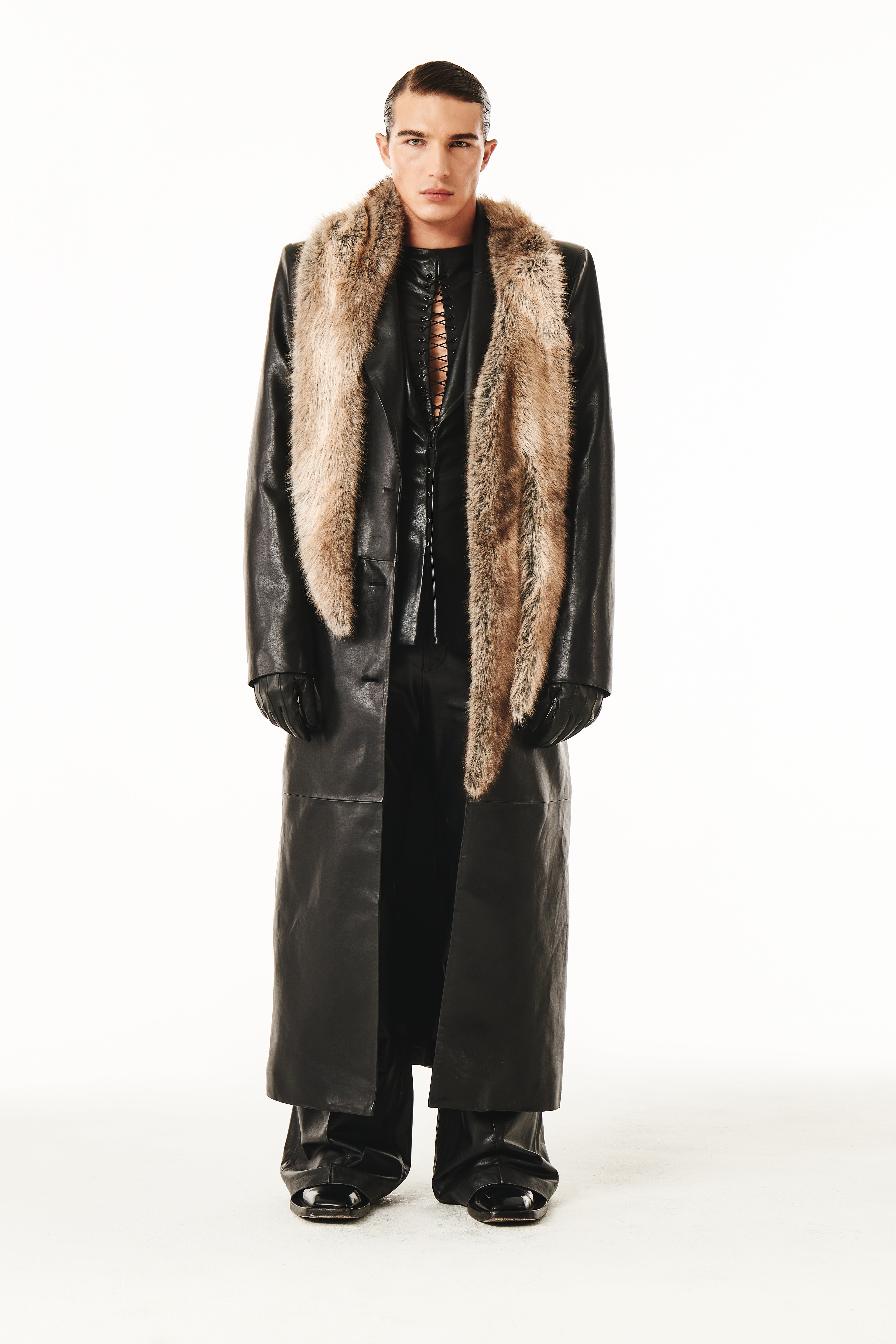 Claire Fur Scarf Natural