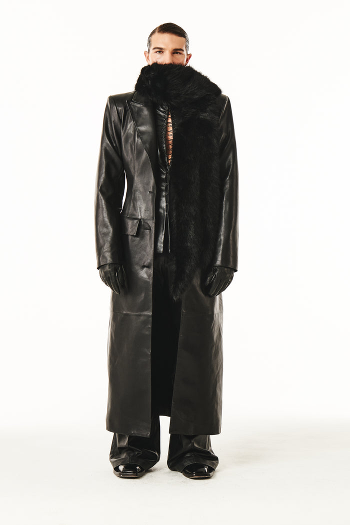 Orson Coat Black Leather