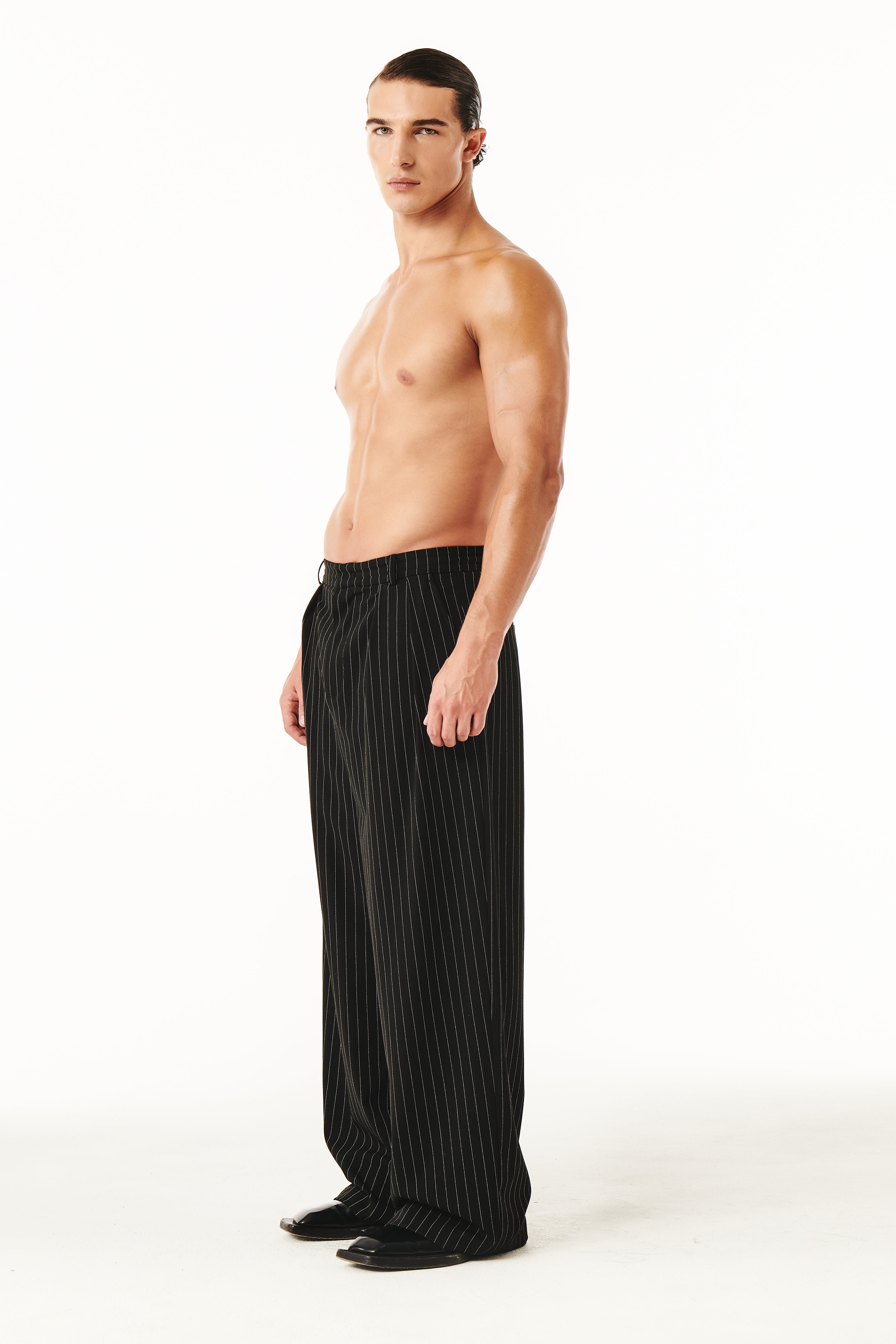 Benjamin Pants Black Pinstripe