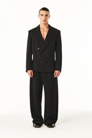 
            
                Load image into Gallery viewer, Gray Blazer Black Pinstripe
            
        