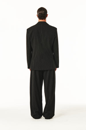 
            
                Load image into Gallery viewer, Gray Blazer Black Pinstripe
            
        