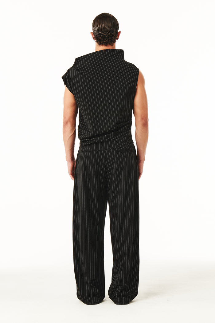 Cadence Top Black Pinstripe