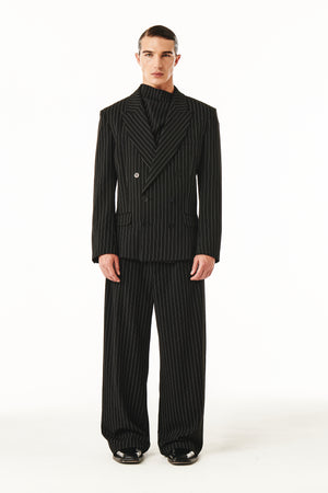 
            
                Load image into Gallery viewer, Gray Blazer Black Pinstripe
            
        