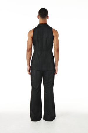 
            
                Load image into Gallery viewer, Roman Top Black and Brown pinestripe
            
        
