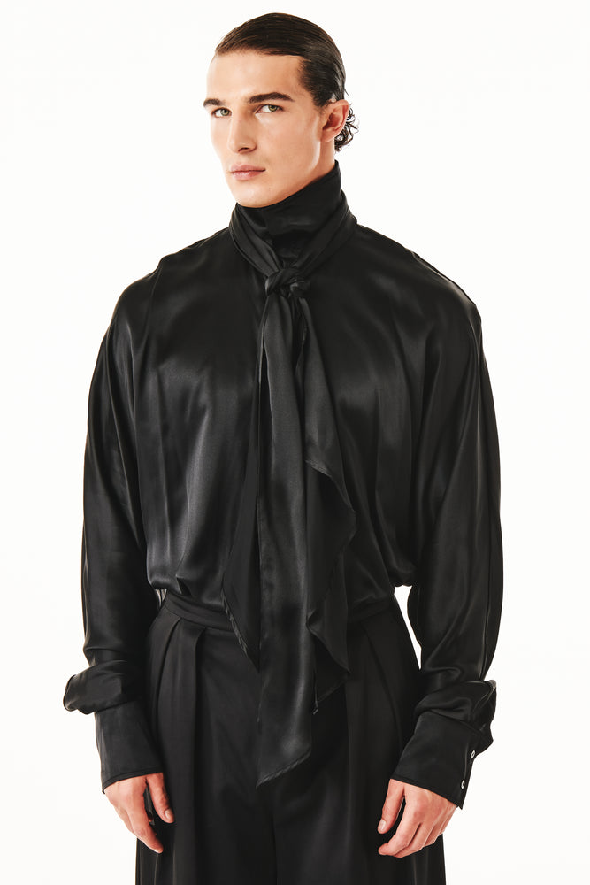Damon Black Silk Shirt