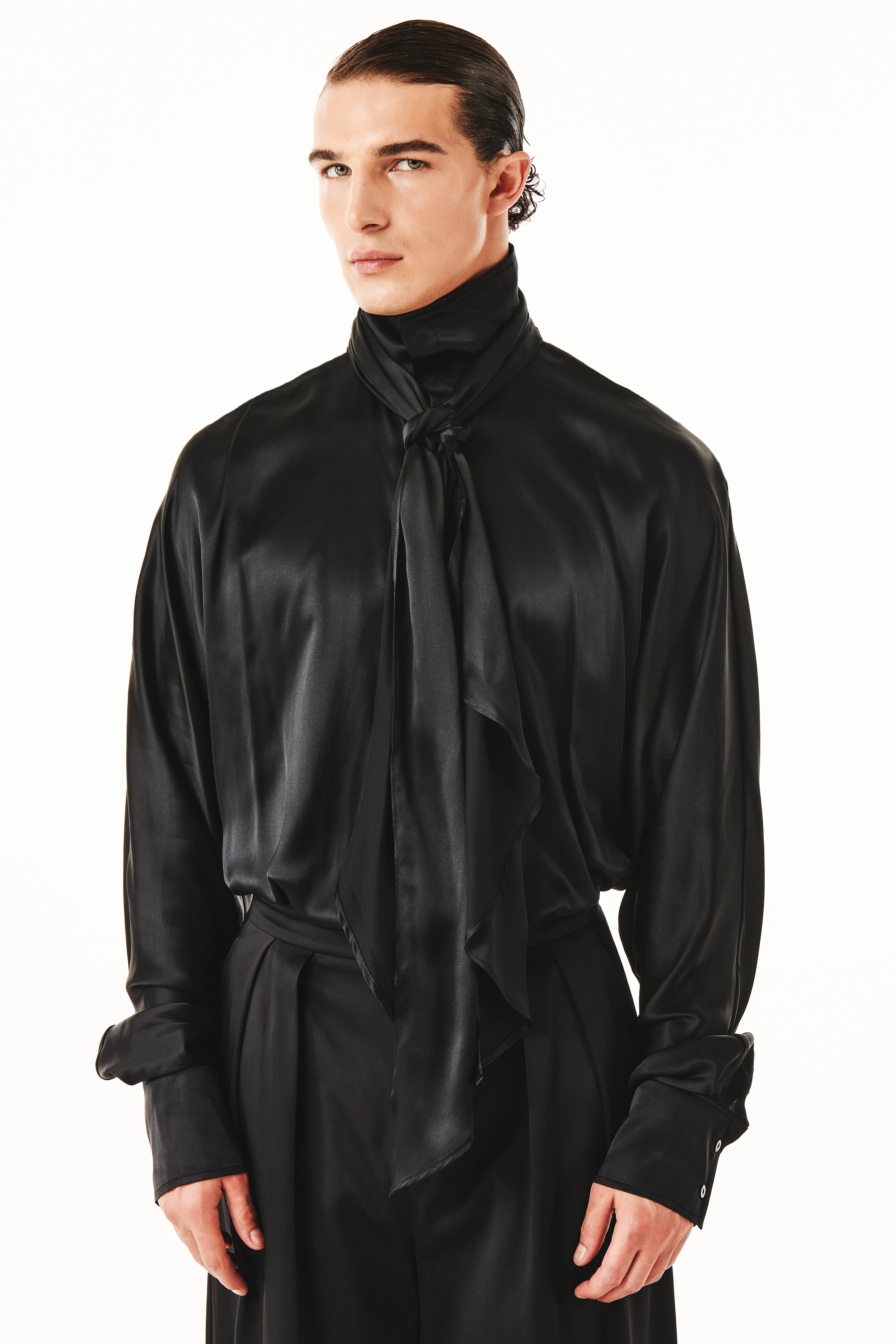 Damon Black Silk Shirt