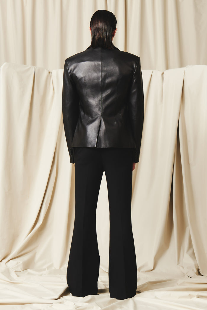 Thierry Blazer Black Leather