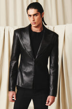 Thierry Blazer Black Leather