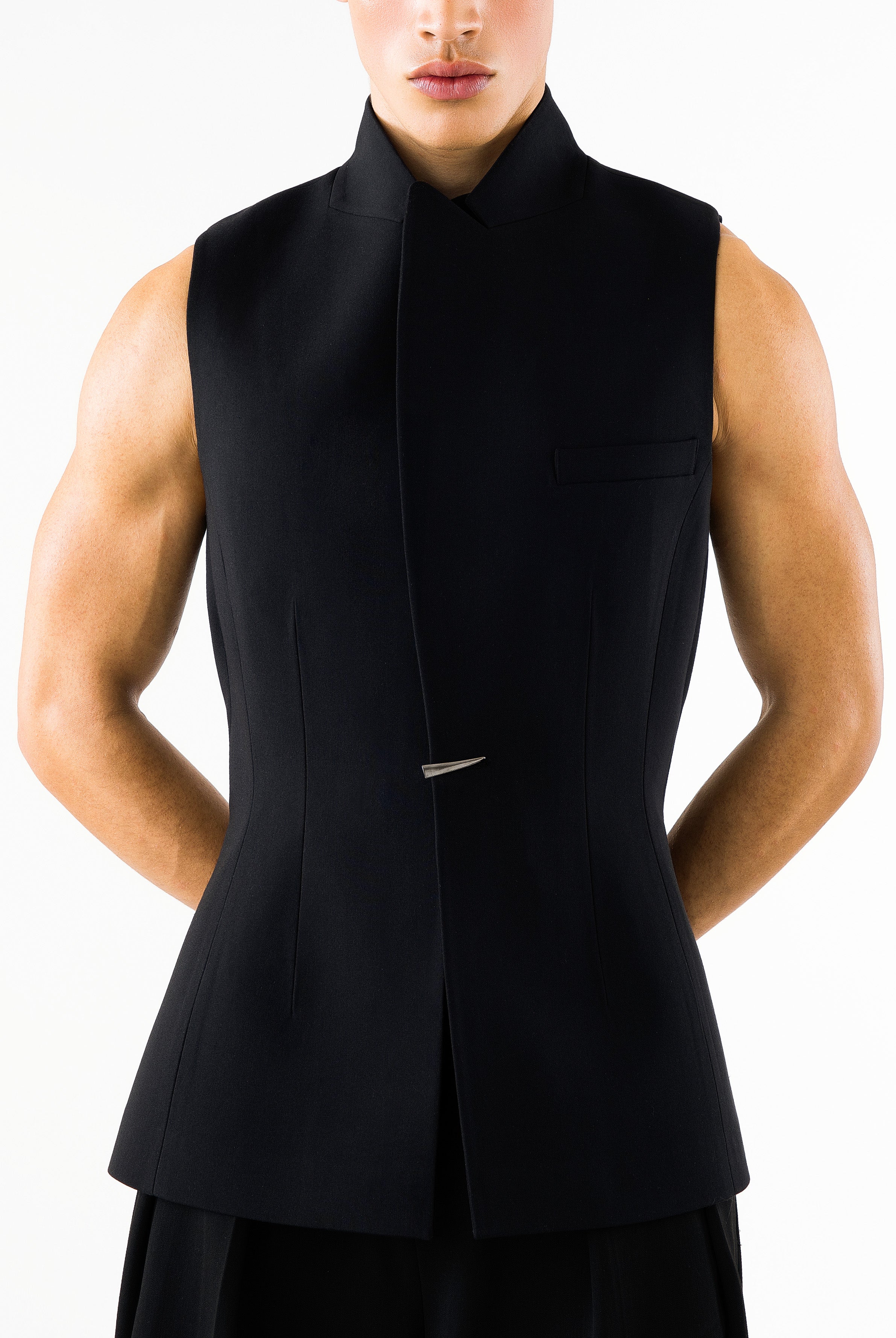 Aslan Sleeveless Blazer Black