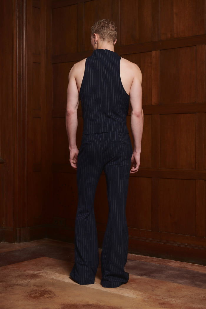 Archie Top Navy Pinstripe