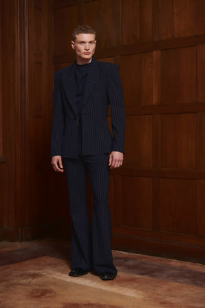 
            
                Load image into Gallery viewer, Archie Top Navy Pinstripe
            
        
