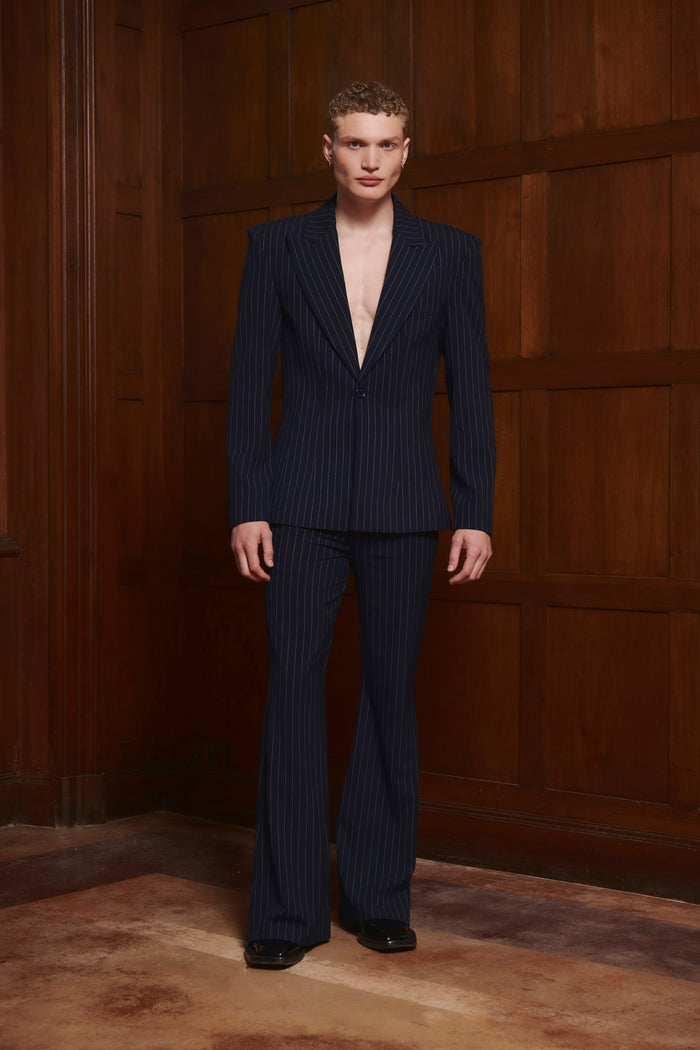 Augustin Navy Pinstripe