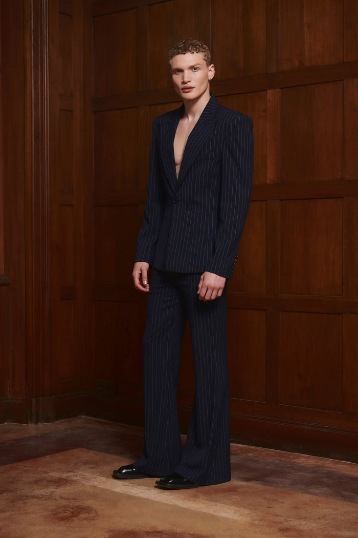 Augustin Navy Pinstripe